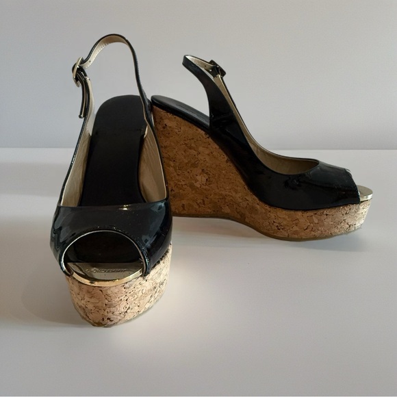 Jimmy Choo 🚨 Prova Patent Cork Wedge • Size 38 - Picture 6 of 10
